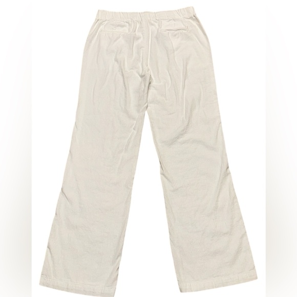 Caslon White Relaxed Linen Blend Drawstring Waist Pants Wide Leg Resortwear Sz M - Picture 5 of 14